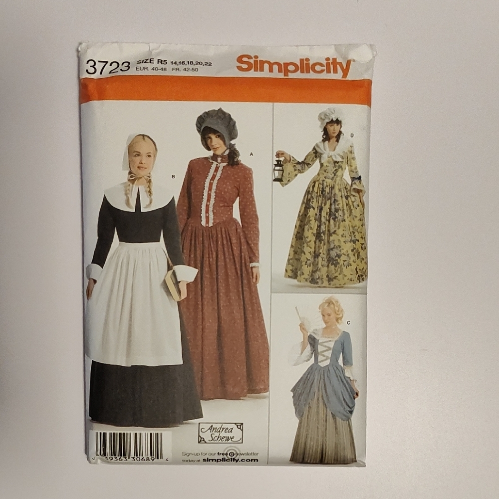Simplicity 3723 R5 Misses Historical Costume Sewing Pattern